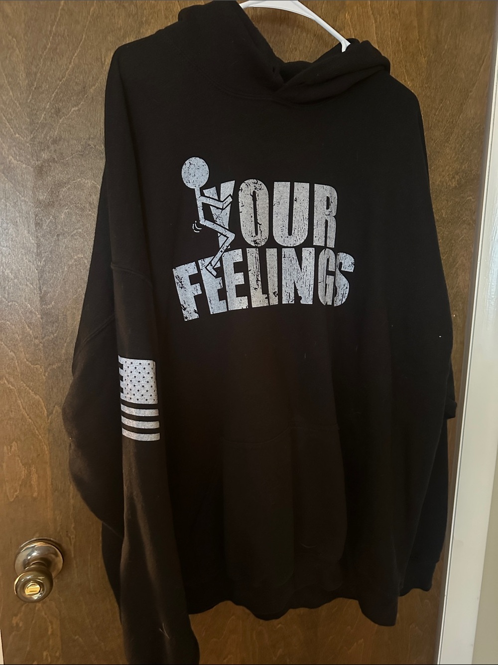 Grunt Style Black Crewneck Sweatshirt with White "Your Feelings" Graphic